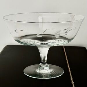 Vintage Princess House Heritage Etched Crystal Pedestal Bowl - Compote Dish #440